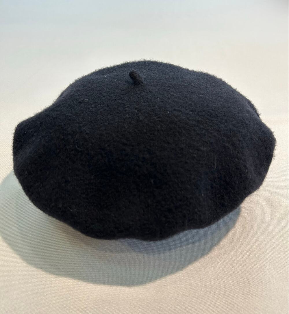 Vintage Czechoslovakia 100% Wool Beret Hat Black OS
